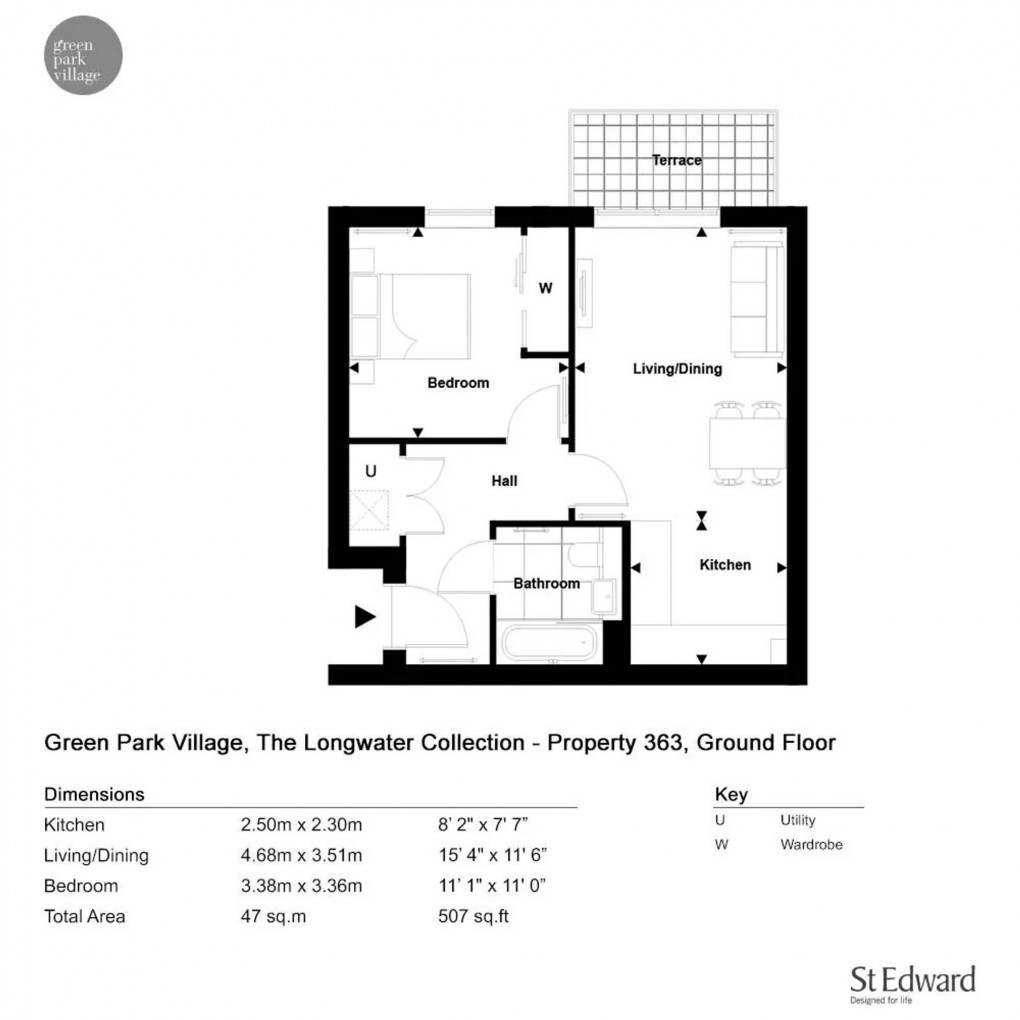 Floorplan for The Longwater Collection, Reading, RG2