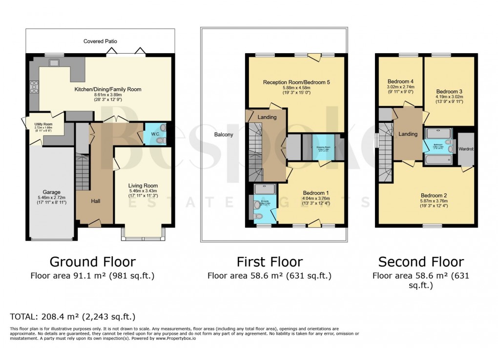 Floorplan for Champlain Street, Reading, RG2