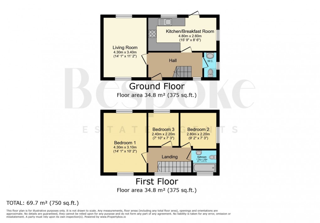 Floorplan for Hartland Road, Reading, RG2